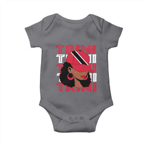 Proud Trini Afro Black Woman Baby Onesie Trinidad and Tobago Flag Pride TS10 Charcoal Print Your Wear