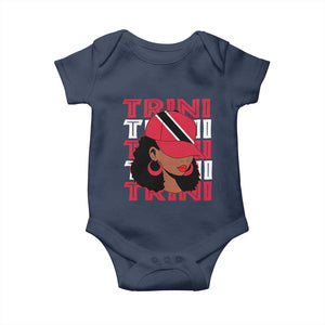 Proud Trini Afro Black Woman Baby Onesie Trinidad and Tobago Flag Pride TS10 Navy Print Your Wear