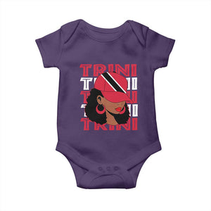 Proud Trini Afro Black Woman Baby Onesie Trinidad and Tobago Flag Pride TS10 Purple Print Your Wear