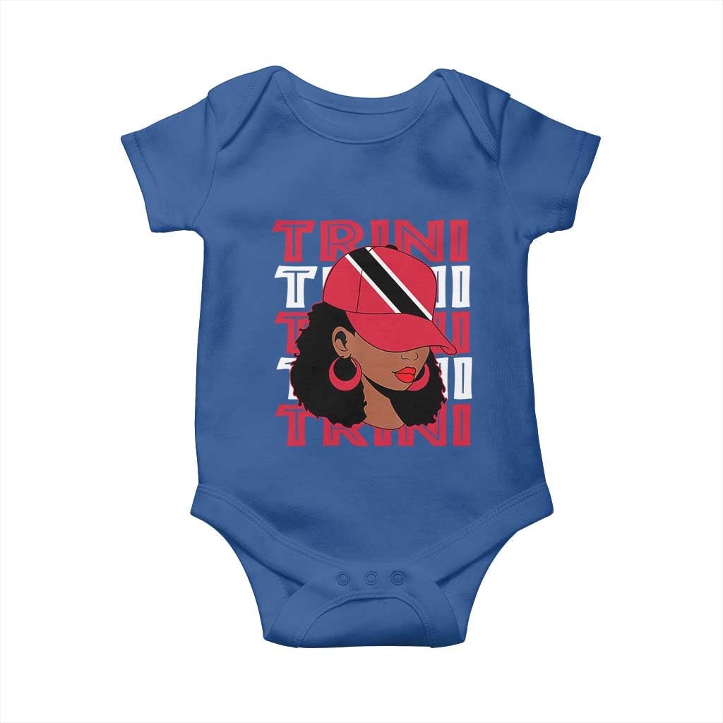 Proud Trini Afro Black Woman Baby Onesie Trinidad and Tobago Flag Pride TS10 Royal Blue Print Your Wear
