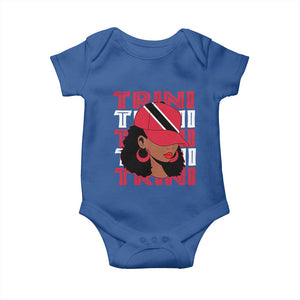 Proud Trini Afro Black Woman Baby Onesie Trinidad and Tobago Flag Pride TS10 Royal Blue Print Your Wear