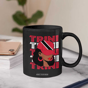 Proud Trini Afro Black Woman Coffee Mug Trinidad and Tobago Flag Pride TS10 Print Your Wear
