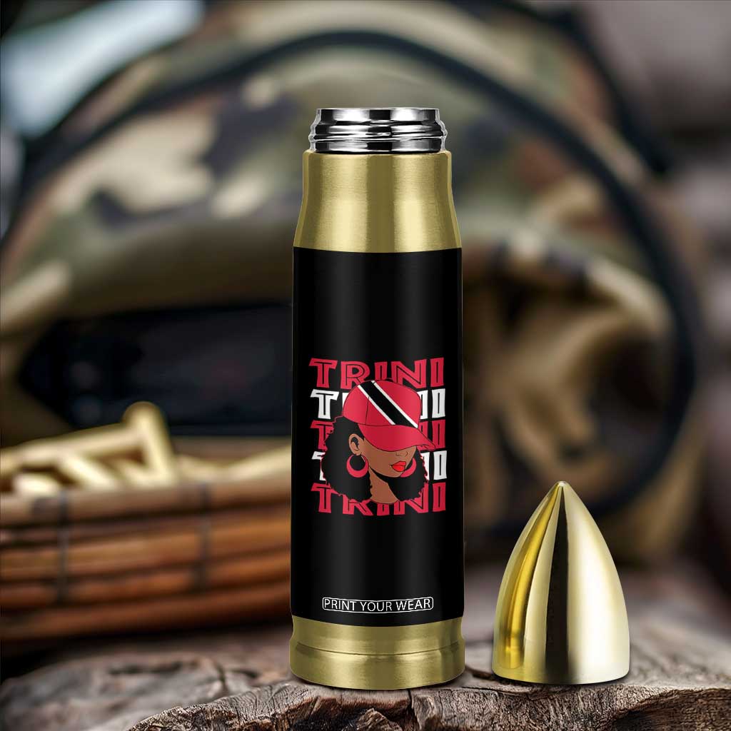 Proud Trini Afro Black Woman Bullet Tumbler Trinidad and Tobago Flag Pride TS10 Print Your Wear