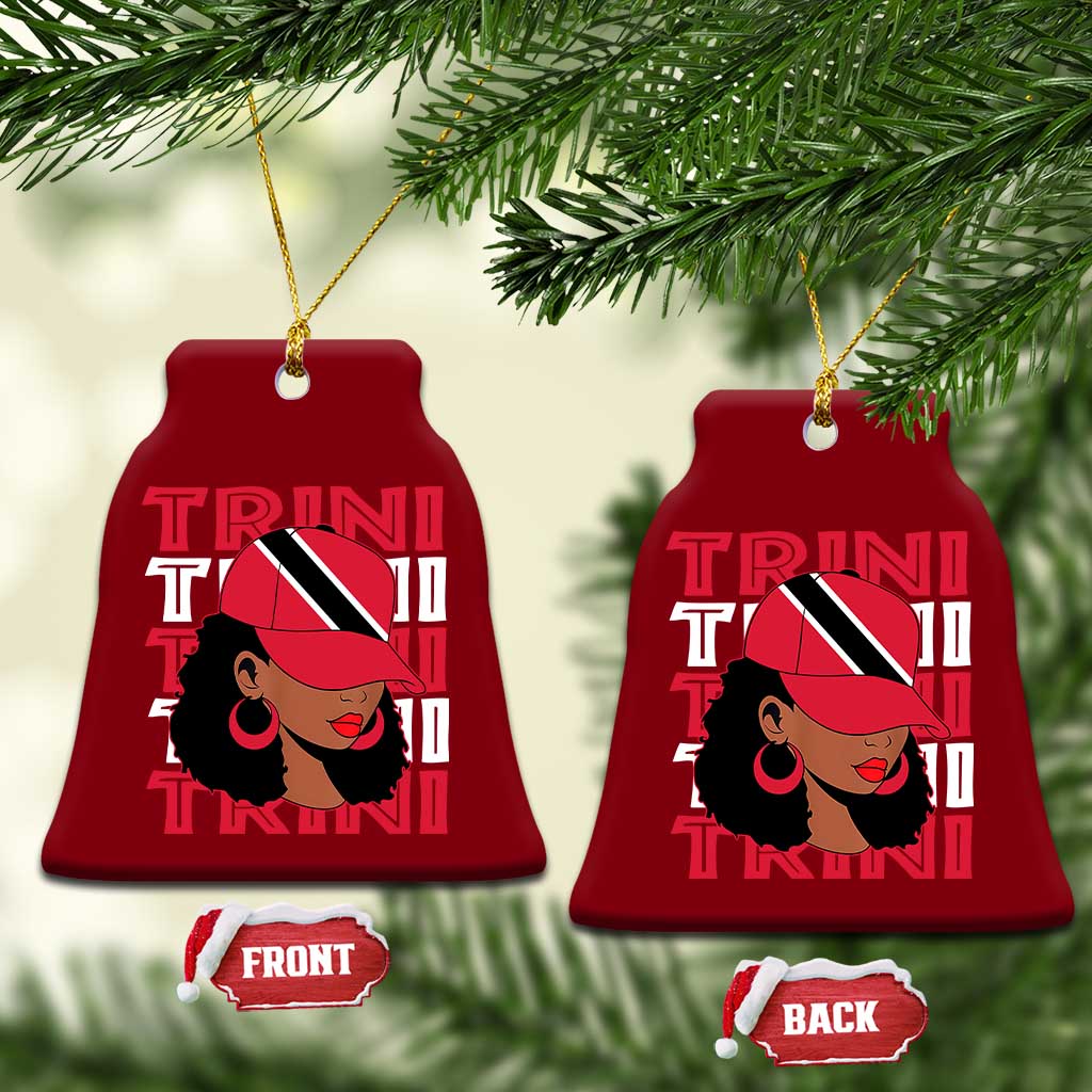 Proud Trini Afro Black Woman Ceramic Ornament Trinidad and Tobago Flag Pride TS10 Print Your Wear