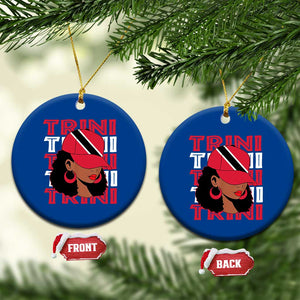 Proud Trini Afro Black Woman Ceramic Ornament Trinidad and Tobago Flag Pride TS10 1pc Blue Print Your Wear