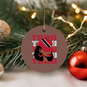 Proud Trini Afro Black Woman Ceramic Ornament Trinidad and Tobago Flag Pride TS10 1pc Mocha Print Your Wear