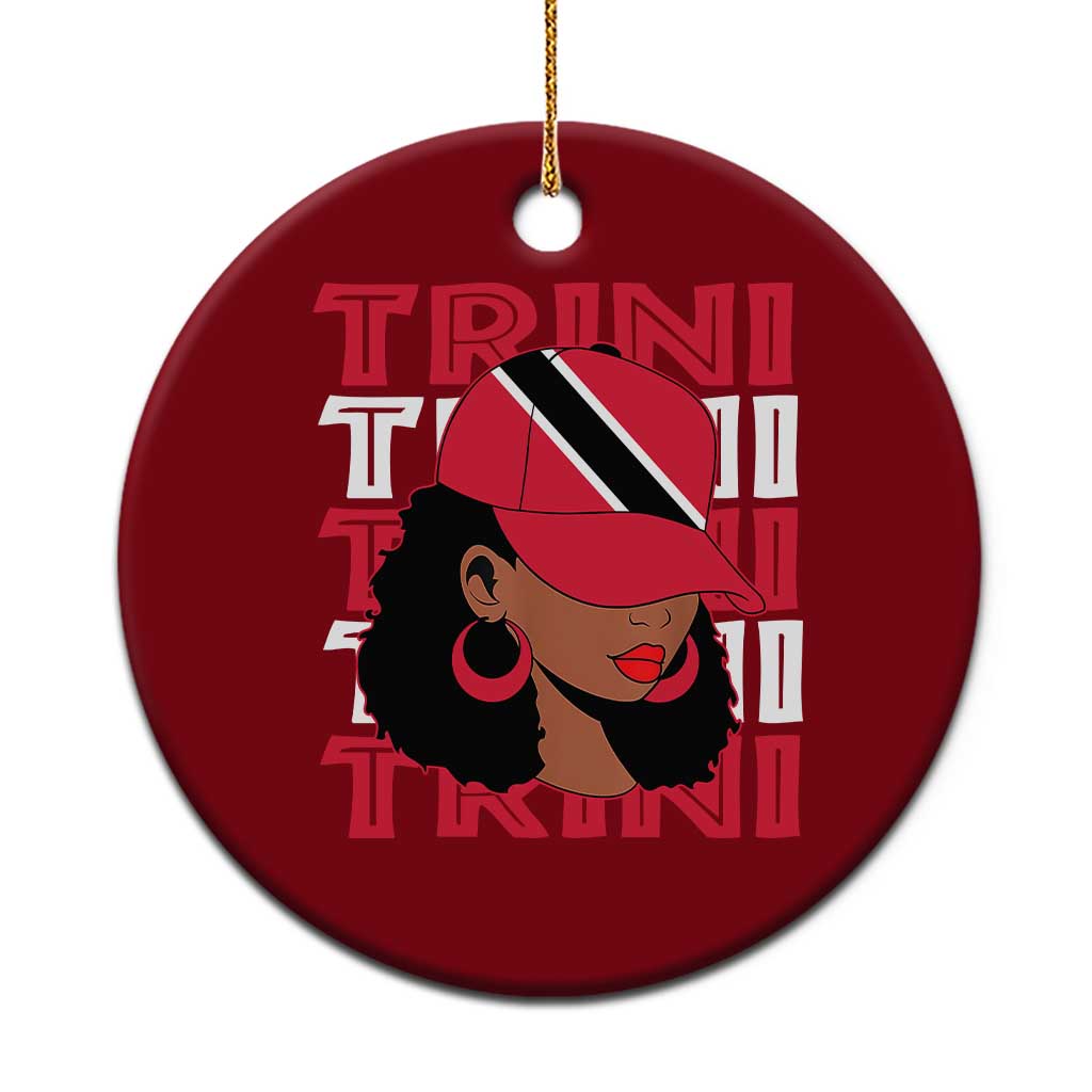 Proud Trini Afro Black Woman Ceramic Ornament Trinidad and Tobago Flag Pride TS10 1pc Red Print Your Wear