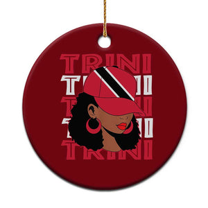 Proud Trini Afro Black Woman Ceramic Ornament Trinidad and Tobago Flag Pride TS10 1pc Red Print Your Wear