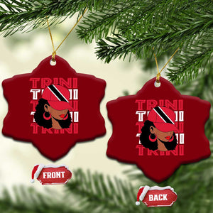 Proud Trini Afro Black Woman Ceramic Ornament Trinidad and Tobago Flag Pride TS10 Print Your Wear