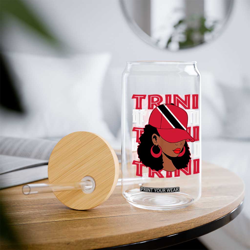 Proud Trini Afro Black Woman Glass Can Trinidad and Tobago Flag Pride TS10 Print Your Wear