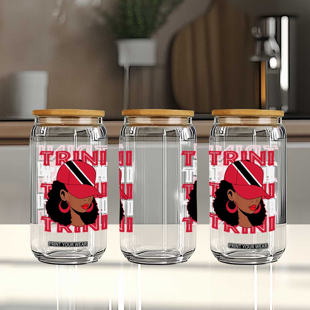 Proud Trini Afro Black Woman Glass Can Trinidad and Tobago Flag Pride TS10 Print Your Wear