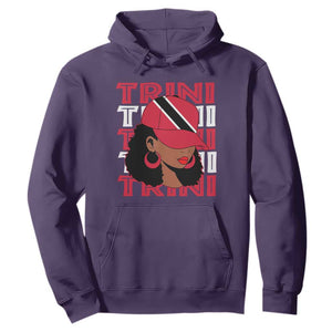Proud Trini Afro Black Woman Hoodie Trinidad and Tobago Flag Pride TS10 Purple Print Your Wear