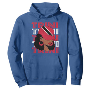 Proud Trini Afro Black Woman Hoodie Trinidad and Tobago Flag Pride TS10 Royal Blue Print Your Wear