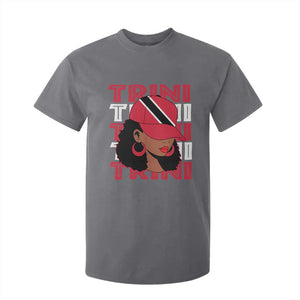 Proud Trini Afro Black Woman T Shirt For Kid Trinidad and Tobago Flag Pride TS10 Charcoal Print Your Wear