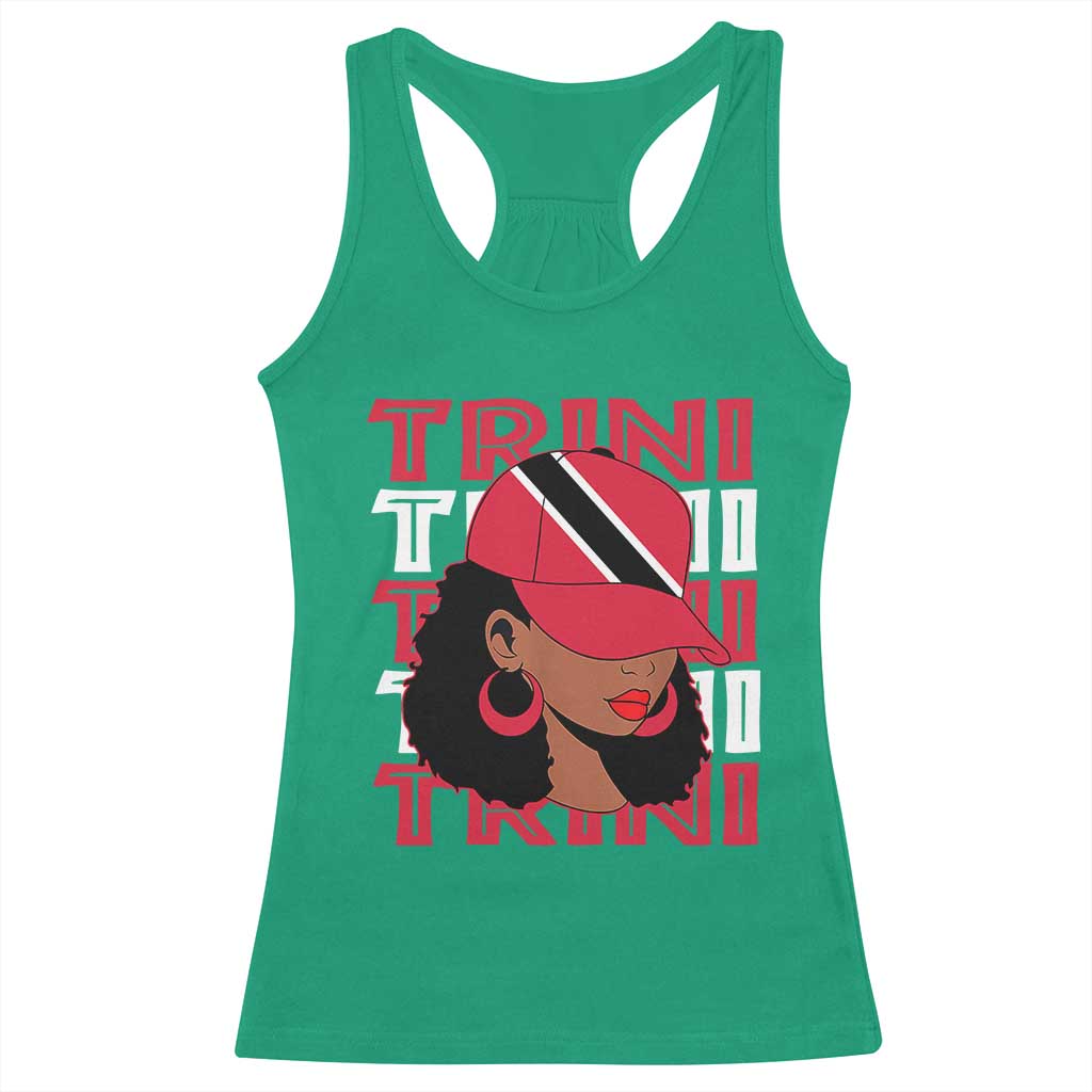 Proud Trini Afro Black Woman Racerback Tank Top Trinidad and Tobago Flag Pride TS10 Irish Green Print Your Wear