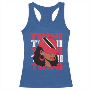 Proud Trini Afro Black Woman Racerback Tank Top Trinidad and Tobago Flag Pride TS10 Royal Blue Print Your Wear