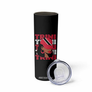 Proud Trini Afro Black Woman Skinny Tumbler Trinidad and Tobago Flag Pride TS10 Print Your Wear