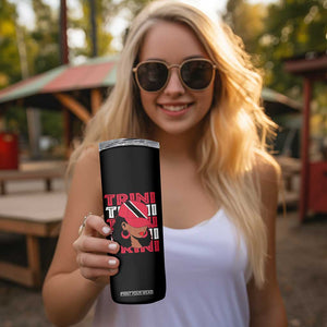 Proud Trini Afro Black Woman Skinny Tumbler Trinidad and Tobago Flag Pride TS10 Print Your Wear