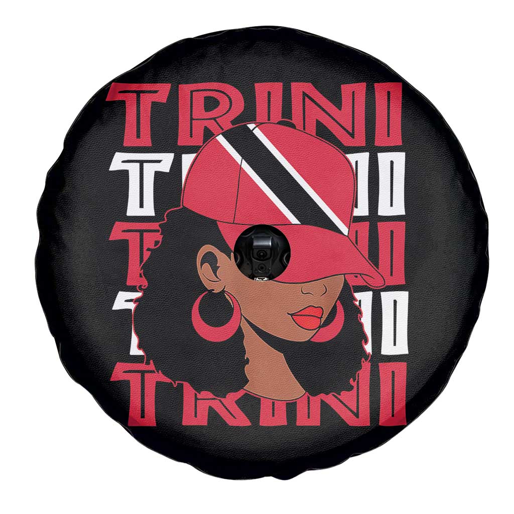 Proud Trini Afro Black Woman Spare Tire Cover Trinidad and Tobago Flag Pride TS10 Print Your Wear