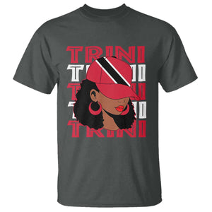 Proud Trini Afro Black Woman T Shirt Trinidad and Tobago Flag Pride TS10 Dark Heather Print Your Wear