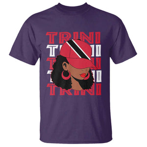 Proud Trini Afro Black Woman T Shirt Trinidad and Tobago Flag Pride TS10 Purple Print Your Wear