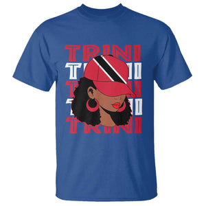 Proud Trini Afro Black Woman T Shirt Trinidad and Tobago Flag Pride TS10 Royal Blue Print Your Wear