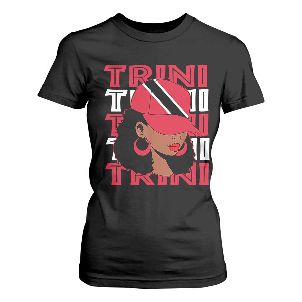Proud Trini Afro Black Woman T Shirt For Women Trinidad and Tobago Flag Pride TS10 Black Print Your Wear