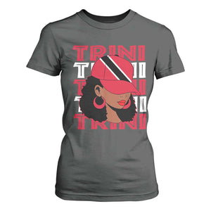 Proud Trini Afro Black Woman T Shirt For Women Trinidad and Tobago Flag Pride TS10 Dark Heather Print Your Wear