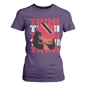 Proud Trini Afro Black Woman T Shirt For Women Trinidad and Tobago Flag Pride TS10 Purple Print Your Wear