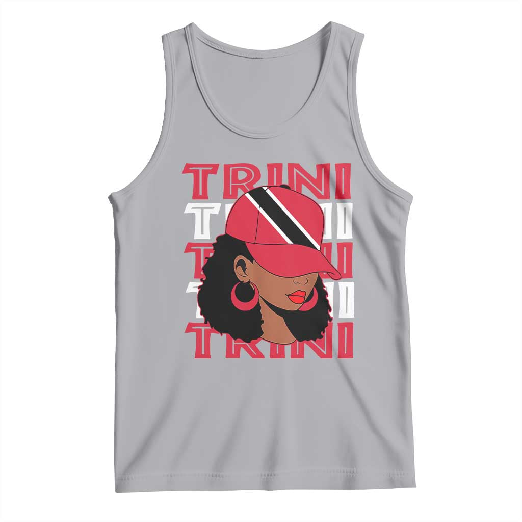 Proud Trini Afro Black Woman Tank Top Trinidad and Tobago Flag Pride TS10 Athletic Heather Print Your Wear
