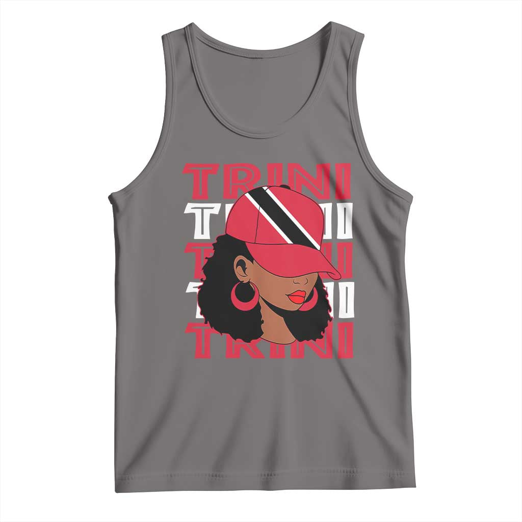 Proud Trini Afro Black Woman Tank Top Trinidad and Tobago Flag Pride TS10 Deep Heather Print Your Wear