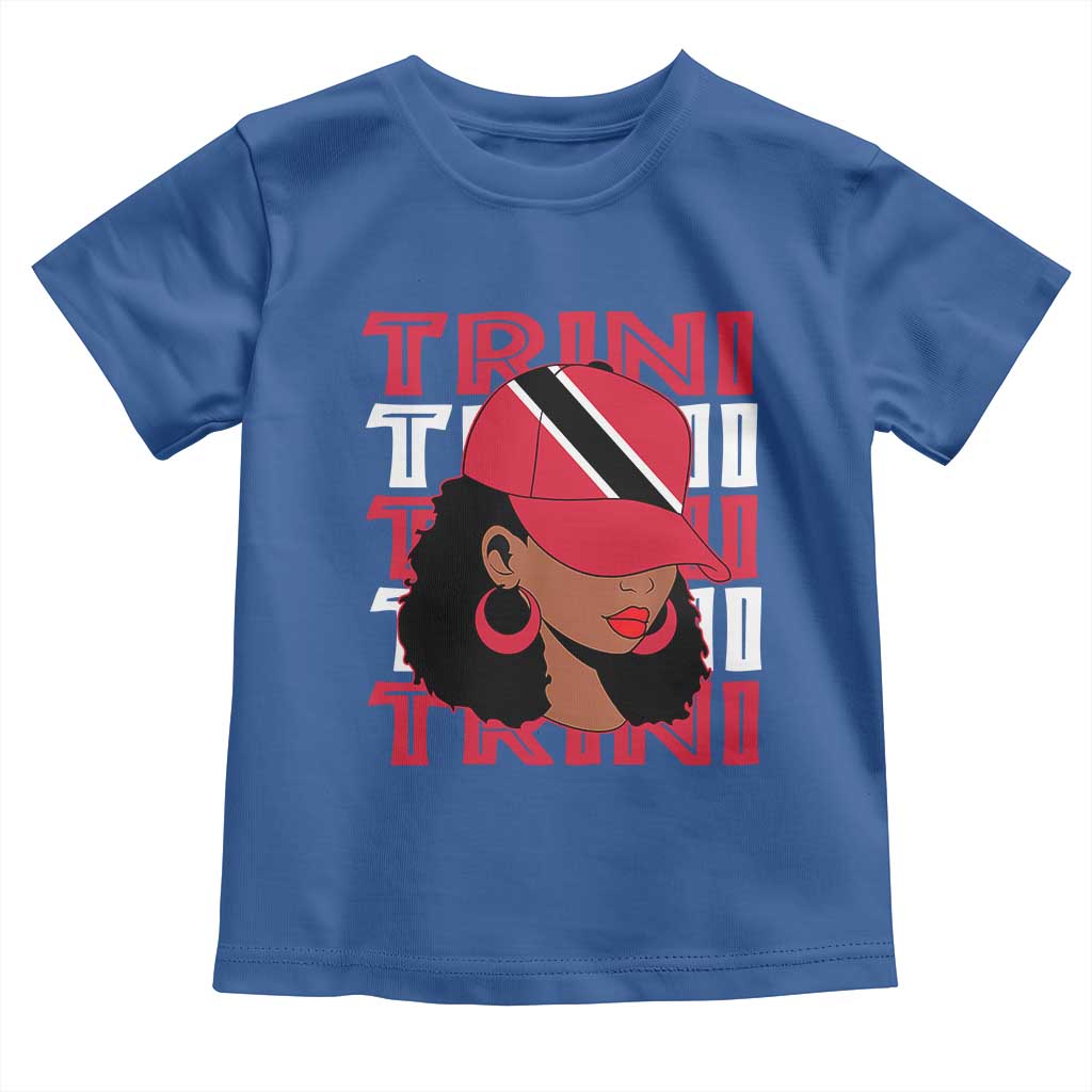 Proud Trini Afro Black Woman Toddler T Shirt Trinidad and Tobago Flag Pride TS10 Royal Blue Print Your Wear
