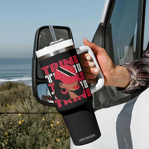 Proud Trini Afro Black Woman Tumbler With Handle Trinidad and Tobago Flag Pride TS10 Print Your Wear