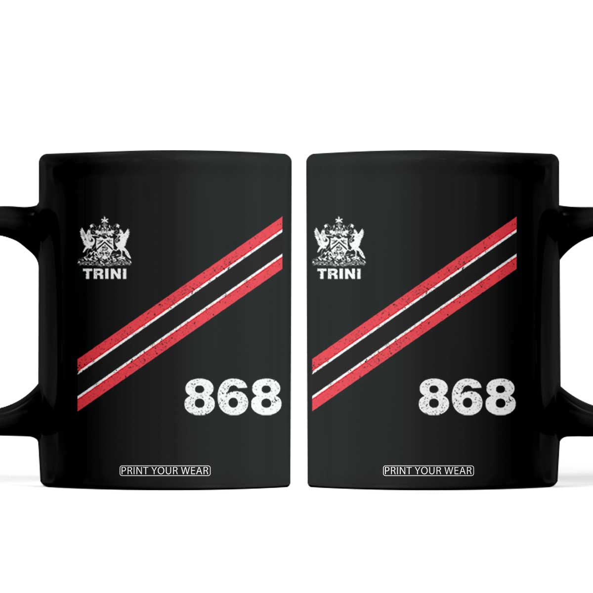 Trinidad and Tobago Flag Coffee Mug 868 Trini Soccer Fan TS10 Black Print Your Wear