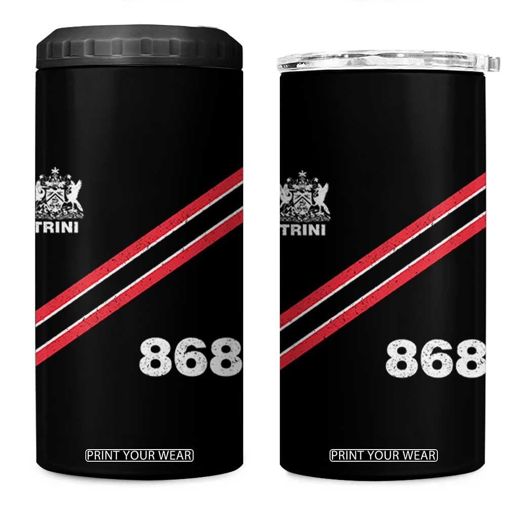 Trinidad and Tobago Flag 4 in 1 Can Cooler Tumbler 868 Trini Soccer Fan TS10 One Size: 16 oz Black Print Your Wear