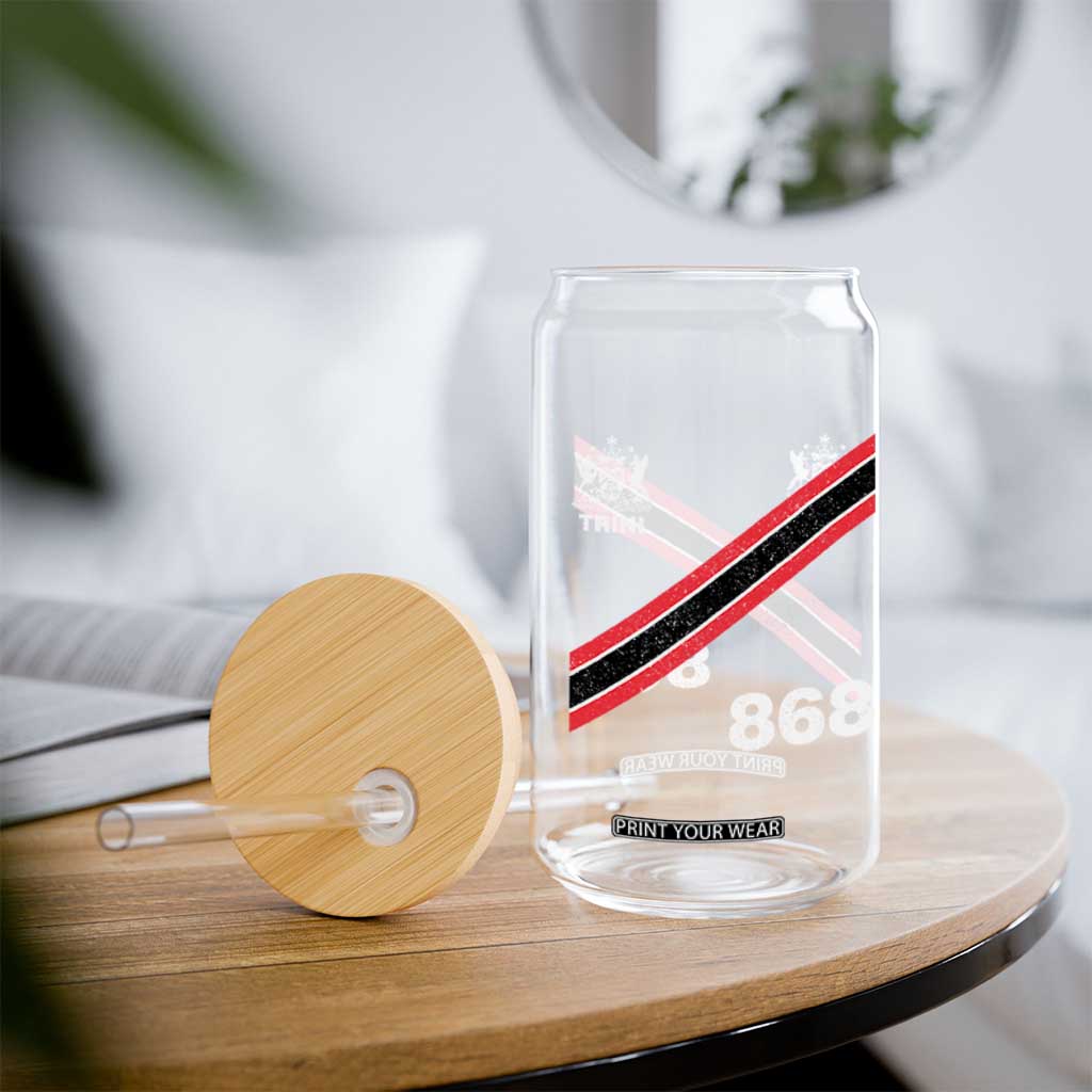 Trinidad and Tobago Flag Glass Can 868 Trini Soccer Fan TS10 Print Your Wear