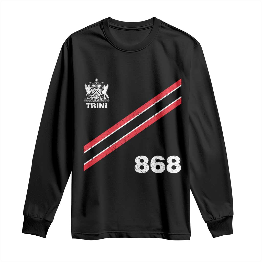 Trinidad and Tobago Flag Long Sleeve Shirt 868 Trini Soccer Fan TS10 Black Print Your Wear