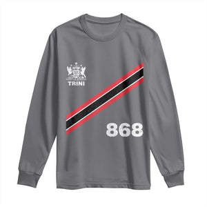 Trinidad and Tobago Flag Long Sleeve Shirt 868 Trini Soccer Fan TS10 Charcoal Print Your Wear