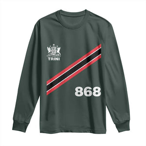 Trinidad and Tobago Flag Long Sleeve Shirt 868 Trini Soccer Fan TS10 Dark Forest Green Print Your Wear