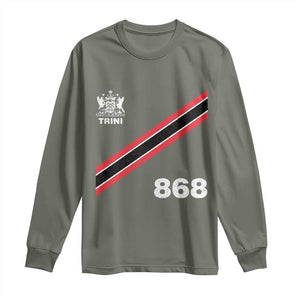 Trinidad and Tobago Flag Long Sleeve Shirt 868 Trini Soccer Fan TS10 Military Green Print Your Wear