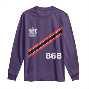 Trinidad and Tobago Flag Long Sleeve Shirt 868 Trini Soccer Fan TS10 Purple Print Your Wear