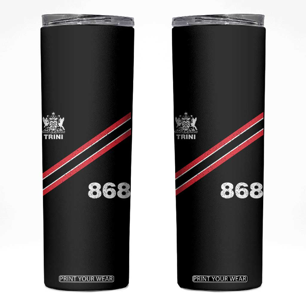 Trinidad and Tobago Flag Skinny Tumbler 868 Trini Soccer Fan TS10 Black Print Your Wear