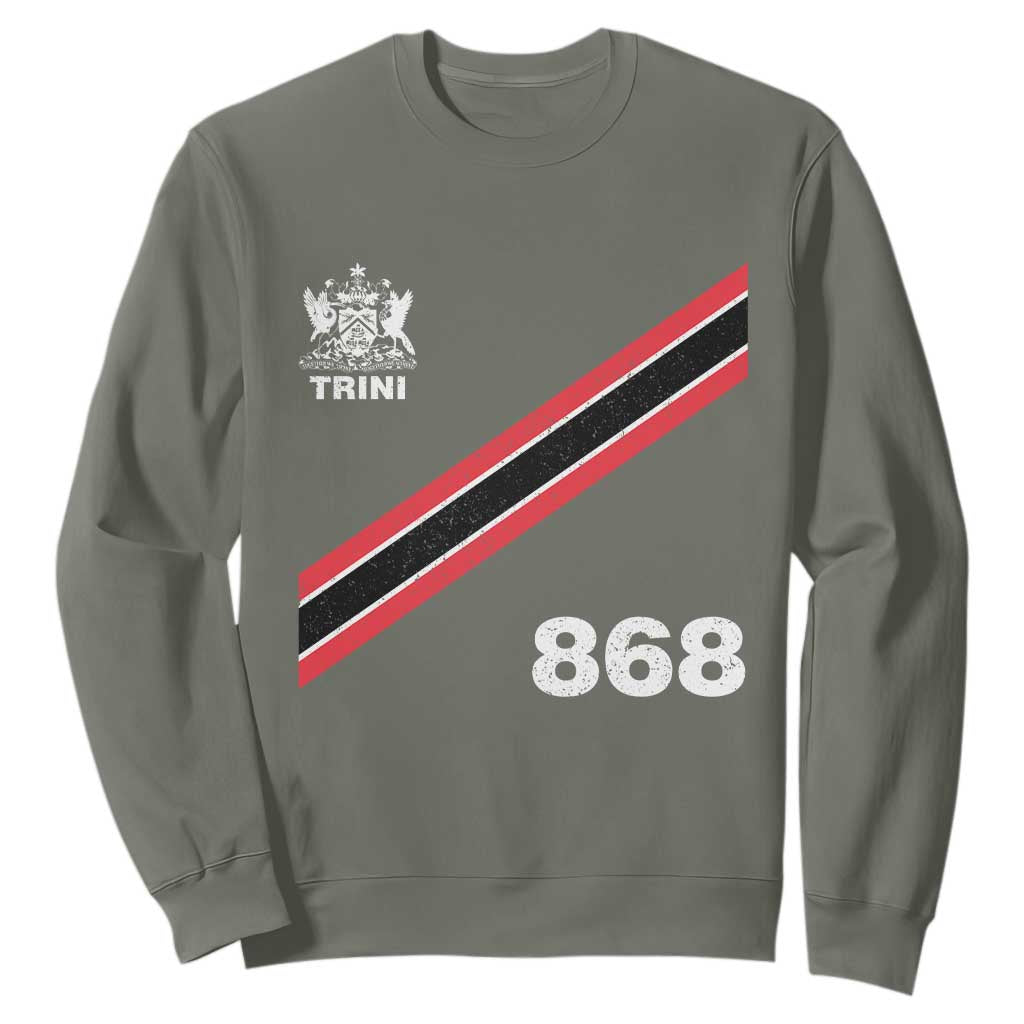 Trinidad and Tobago Flag Sweatshirt 868 Trini Soccer Fan TS10 Military Green Print Your Wear