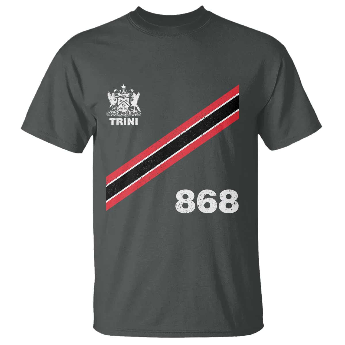 Trinidad and Tobago Flag T Shirt 868 Trini Soccer Fan TS10 Dark Heather Print Your Wear