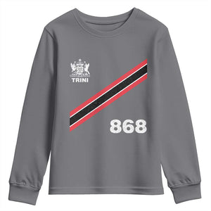 Trinidad and Tobago Flag Youth Sweatshirt 868 Trini Soccer Fan TS10 Charcoal Print Your Wear