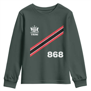 Trinidad and Tobago Flag Youth Sweatshirt 868 Trini Soccer Fan TS10 Dark Forest Green Print Your Wear
