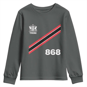 Trinidad and Tobago Flag Youth Sweatshirt 868 Trini Soccer Fan TS10 Dark Heather Print Your Wear