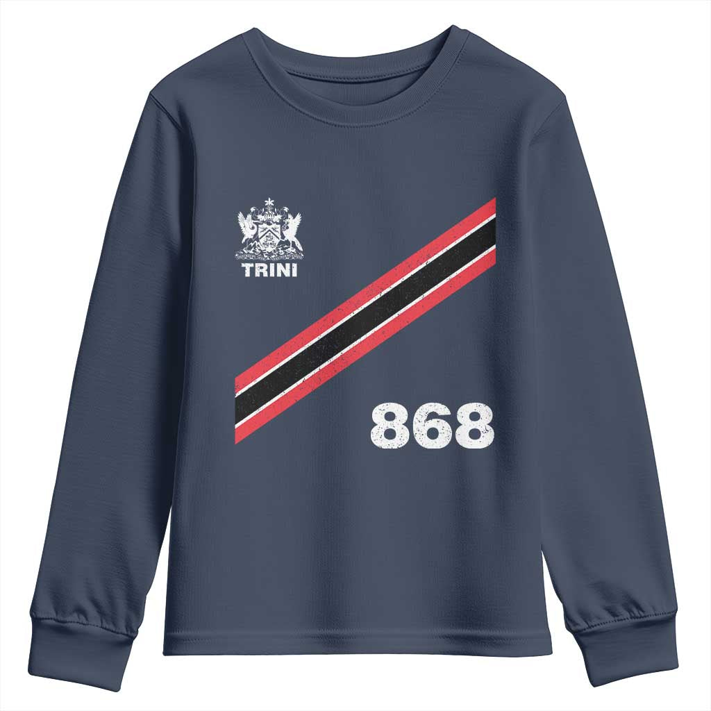 Trinidad and Tobago Flag Youth Sweatshirt 868 Trini Soccer Fan TS10 Navy Print Your Wear