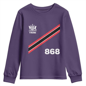Trinidad and Tobago Flag Youth Sweatshirt 868 Trini Soccer Fan TS10 Purple Print Your Wear