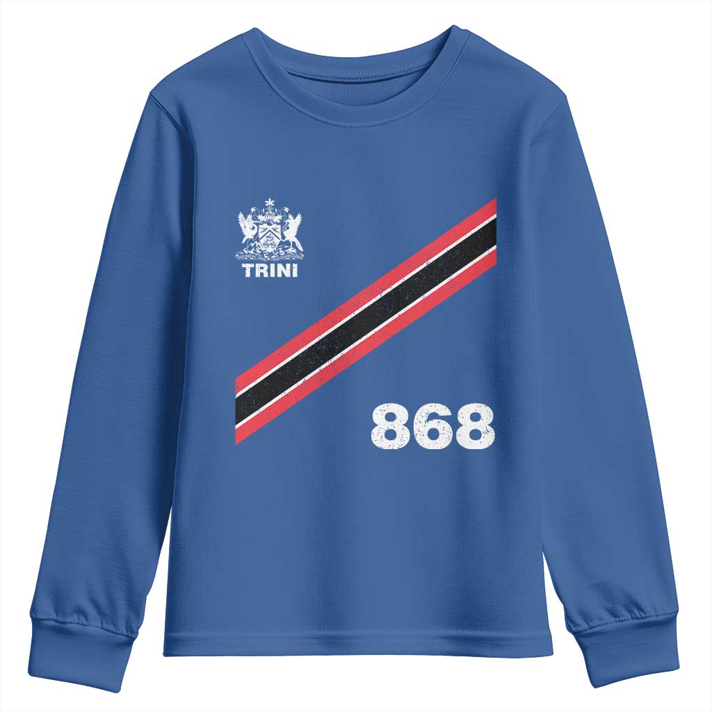 Trinidad and Tobago Flag Youth Sweatshirt 868 Trini Soccer Fan TS10 Royal Blue Print Your Wear